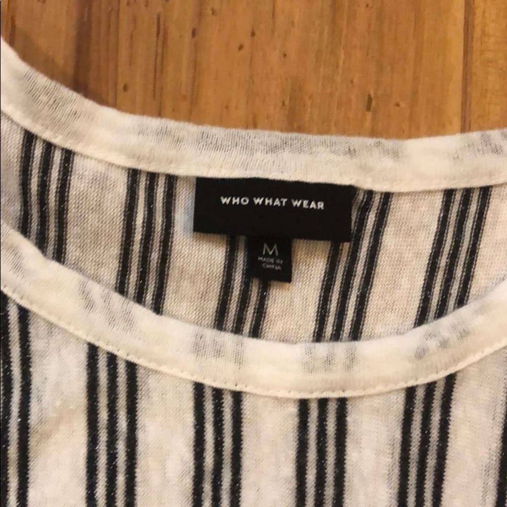 B&W Striped Tank With Ruffle - Picture 3 of 3